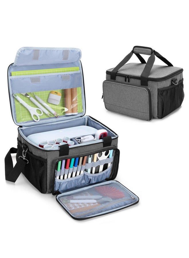 LUXJA Carrying Case Compatible With Cricut Joy Xtra, Bag Fits For Cricut Joy Xtra, 8.5 X 12 Inch Cut Mat And Other Supplies(With Multiple Storage Sections), Gray - Image 1