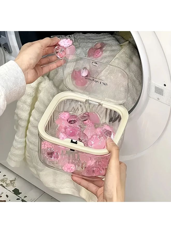 Transparent Small Clear Mini Desktop Organizer With Easy Pop Up Lid Multipurpose For Kitchen Bathroom Office - Image 5