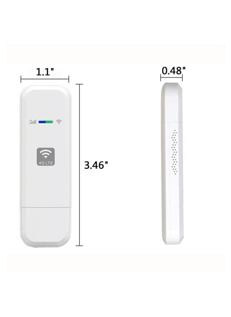Generic - دونجل مودم واي فاي، اتصال مع مودم واي فاي USB بتقنية 4G LTE - نقطة اتصال إنترنت لأجهزة الكمبيوتر المكتبية وأجهزة الكمبيوتر المحمولة وأجهزة الكمبيوتر الشخصية. جهاز توجيه لاسلكي صغير للسيارة مزود بفتحة بطاقة SIM للاتصال أثناء التنقل - Image 1