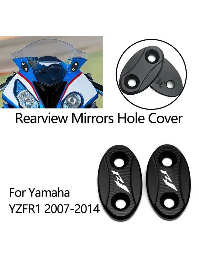 أغطية ثقوب مرايا دراجة نارية CNC زرقاء لـ Yamaha YZF R1 2007-2014 سهلة التركيب - Image 1
