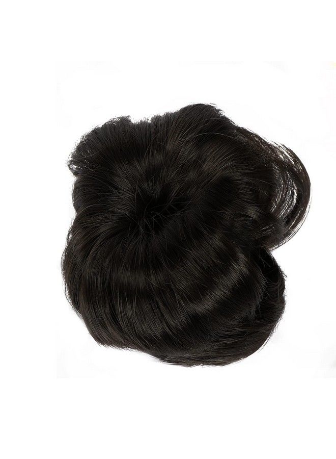ACCESSHER Black Colour Hair Bun Extension Wig With Large Black Clutcher - Image 1