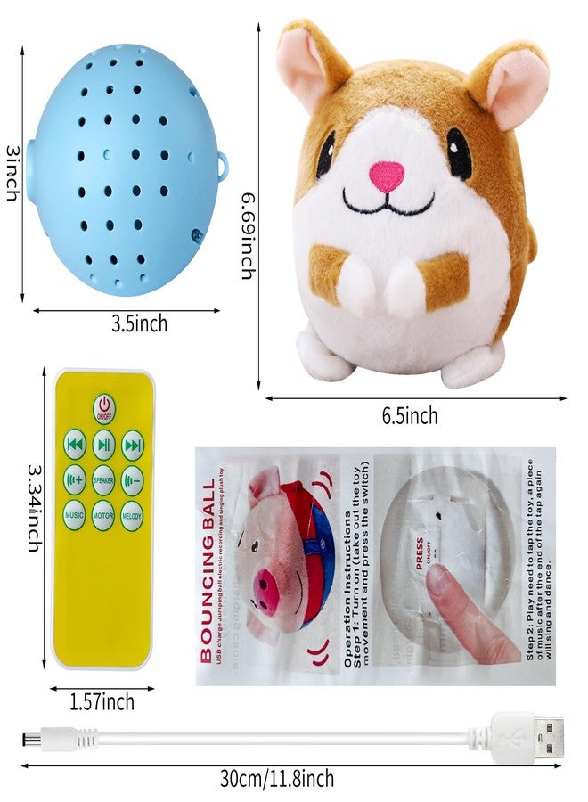 LAIAMER Interactive Plush Dog Toys, Interactive Puppy Toy Bouncing Rolling Dogs Ball Remote Control Dogs Toys with Music,Self Moving Pet Toy for Small/Medium/Large Bored Dog to Keep Them Busy(Hamster) - Image 3