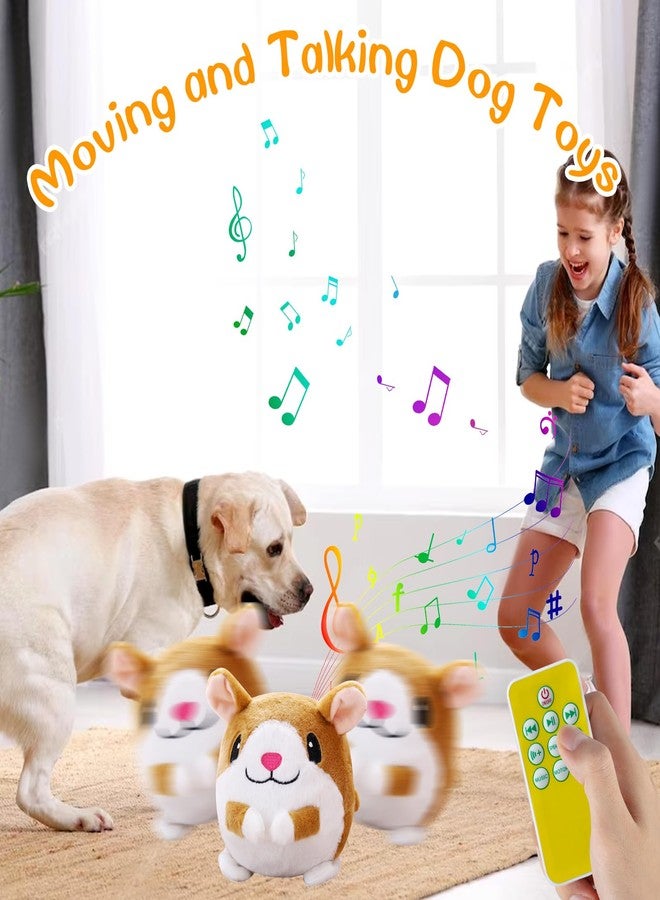 LAIAMER Interactive Plush Dog Toys, Interactive Puppy Toy Bouncing Rolling Dogs Ball Remote Control Dogs Toys with Music,Self Moving Pet Toy for Small/Medium/Large Bored Dog to Keep Them Busy(Hamster) - Image 2