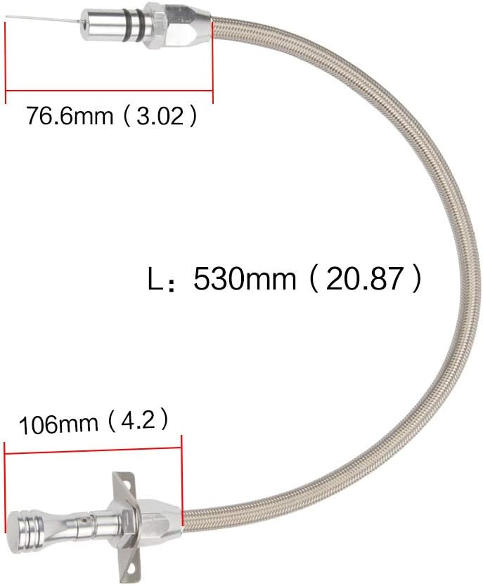 LicBund Flexible Stainless Transmission Dipstick for GM Chevy TH-350/TH-400 - Firewall Mount (Blue) - Image 2