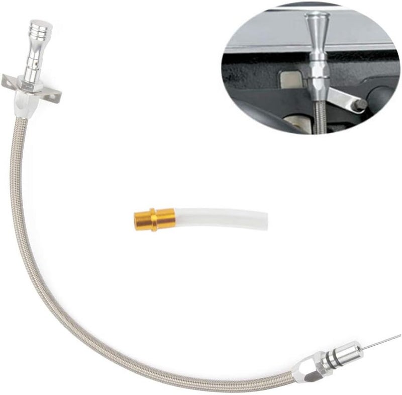 LicBund Flexible Stainless Transmission Dipstick for GM Chevy TH-350/TH-400 - Firewall Mount (Blue) - Image 3