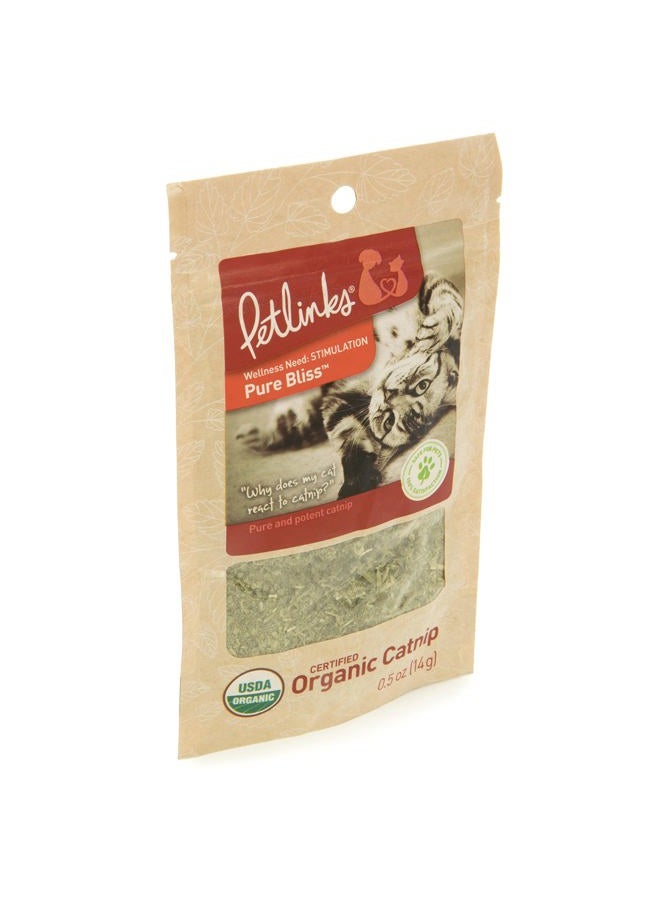 Petlinks Pure Bliss 100% Certified USDA Organic Catnip for Cats & Kittens, Pure & Potent Stimulant/Attractant, Resealable Pouch - 0.5 oz - Image 2
