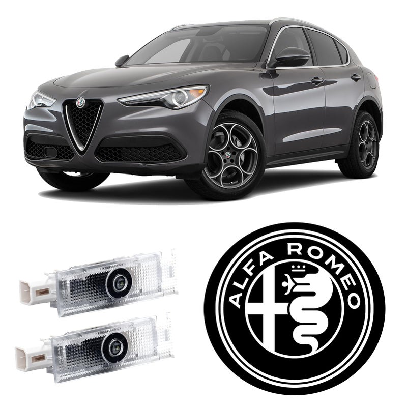 TFSOTLY Never Fade Alfa Romeo Door Light Logo Projection Ghost Shadow Welcome Puddle Light Compatible with Stelvio Mito Giulietta Giulia 147 159 Accessories White - Image 3