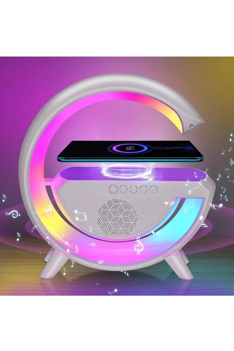 G Speaker Led Smart Atmosphere Lamp G-shaped Wireless Charger With Clock Night Light Sunrise - Image 2