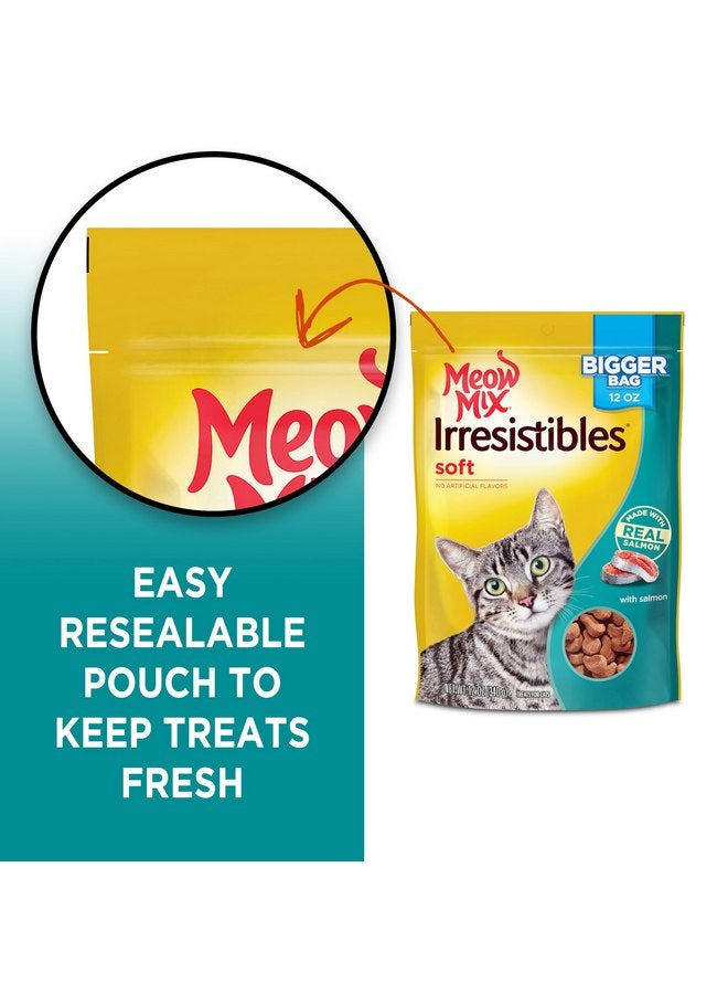 مياو مكس مكافآت القطط الناعمة من Meow Mix Irresistibles، بنكهة السلمون، 12 أونصة (عبوة من 5 قطع) - Image 3