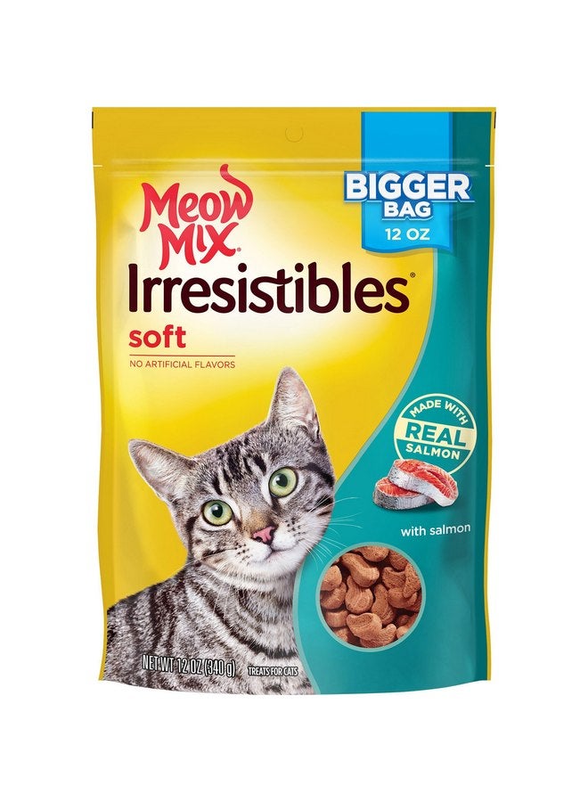 مياو مكس مكافآت القطط الناعمة من Meow Mix Irresistibles، بنكهة السلمون، 12 أونصة (عبوة من 5 قطع) - Image 1