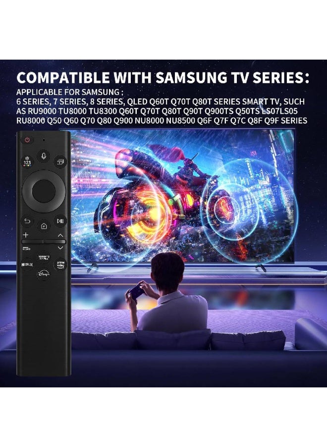 زومي جهاز تحكم عن بُعد صوتي BN59-01385A لتلفزيونات سامسونج الذكية، بديل جهاز تحكم تلفزيون سامسونج متوافق مع طرازات Neo QLED، The Frame و Crystal 4K و 8K UHD للسنة 2021-2023 (أسود) - Image 2