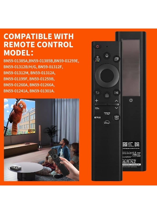 زومي جهاز تحكم عن بُعد صوتي BN59-01385A لتلفزيونات سامسونج الذكية، بديل جهاز تحكم تلفزيون سامسونج متوافق مع طرازات Neo QLED، The Frame و Crystal 4K و 8K UHD للسنة 2021-2023 (أسود) - Image 4