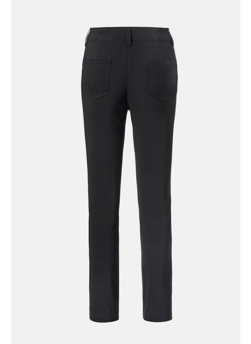 Tchibo Women Regular Fit Plain Bengaline Trouser, Black  - Image 3