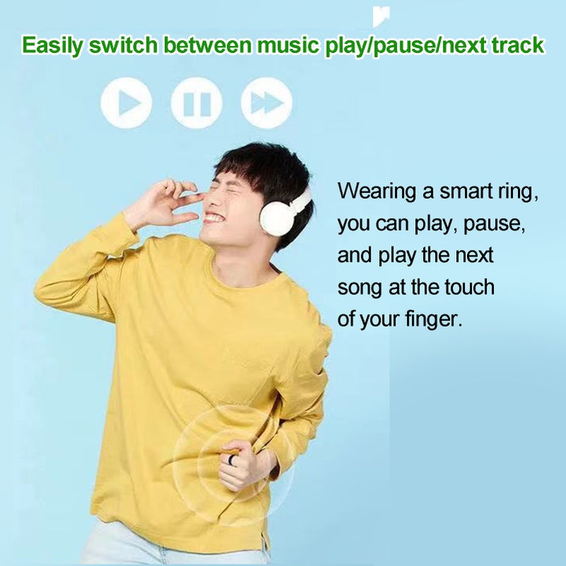 Remote Control Ring Kindle App Page Turner, Smart BT Ring eBook Novel Page Turning Voice Smart Wearable Ring BT Camera Video Recording Remote, Scrolling Ring Support iOS, Android Black - Image 3