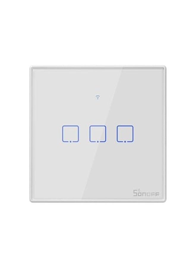 SONOFF T2EU3C Intelligent Wireless RF WiFi Handlight Control Switch, 3 Channel Switch of 86 Type for Automation Solutions in Intelligent Home Technology, Works with Alexa, Google Home - Image 1