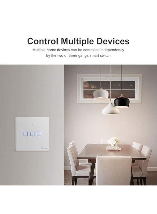 SONOFF T2EU3C Intelligent Wireless RF WiFi Handlight Control Switch, 3 Channel Switch of 86 Type for Automation Solutions in Intelligent Home Technology, Works with Alexa, Google Home - Image 5