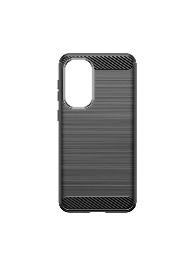 Samsung Galaxy M56 5G Case Cover – Rugged Shield Design with Brushed Carbon Fiber Texture, Shockproof TPU, Anti-Slip Grip, Slim and Lightweight Protection (Black) - Image 2