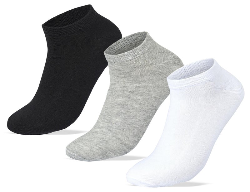 Sam Socks Set Of 3 Ankle Socks Women Black-L.Grey-White - Image 1