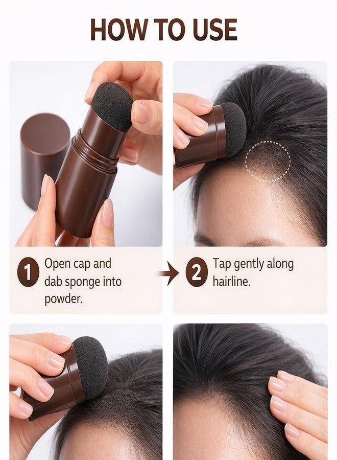 Red Champion Hairline Touch-Up Powder Stick Instant Hair Root Cover Powder with Brown Hair Shadding Sponge Applicator Temporary Hairline Shading for Men & Women Pack of 1 - Image 5