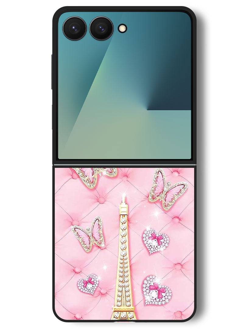 Theodor Case Compatible with Samsung Galaxy Z Flip 7 - 6.9 Inch Protection Shockproof Bumper Cover Eiffel Tower (2) - Image 1