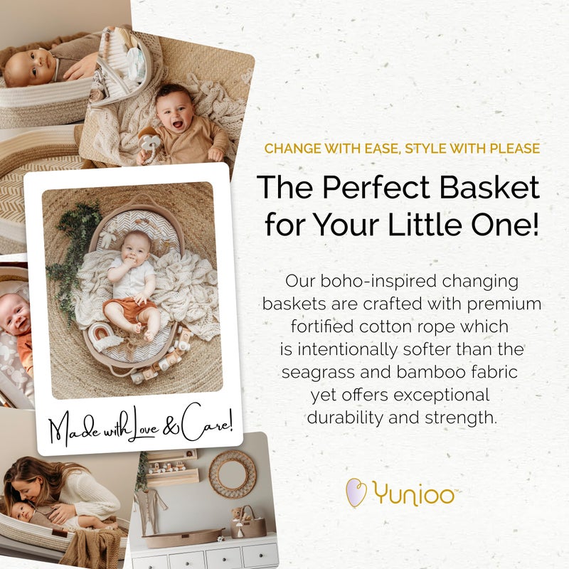 ROSEGIN Yunioo Baby Changing Basket with Soft, Portable Changing Mat for Dresser & Changing Table, Baby Essentials for Newborn - Image 2