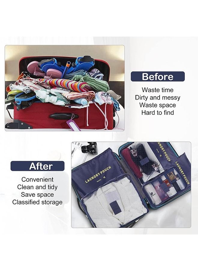 Arabest - 6PCS Set Travel Luggage Organizer Packing Cubes Set Storage Bag Waterproof Laundry Bag Traveling Accessories - Black, Travel Bag - Image 1