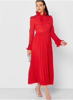 Khizana Tie Neck Pleated Dress  - Image 1