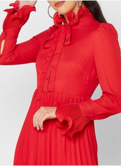 Khizana Tie Neck Pleated Dress  - Image 3