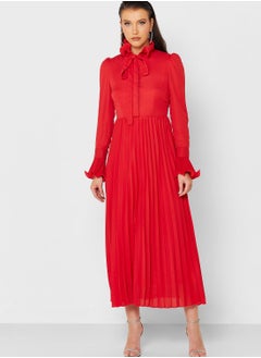 Khizana Tie Neck Pleated Dress  - Image 4