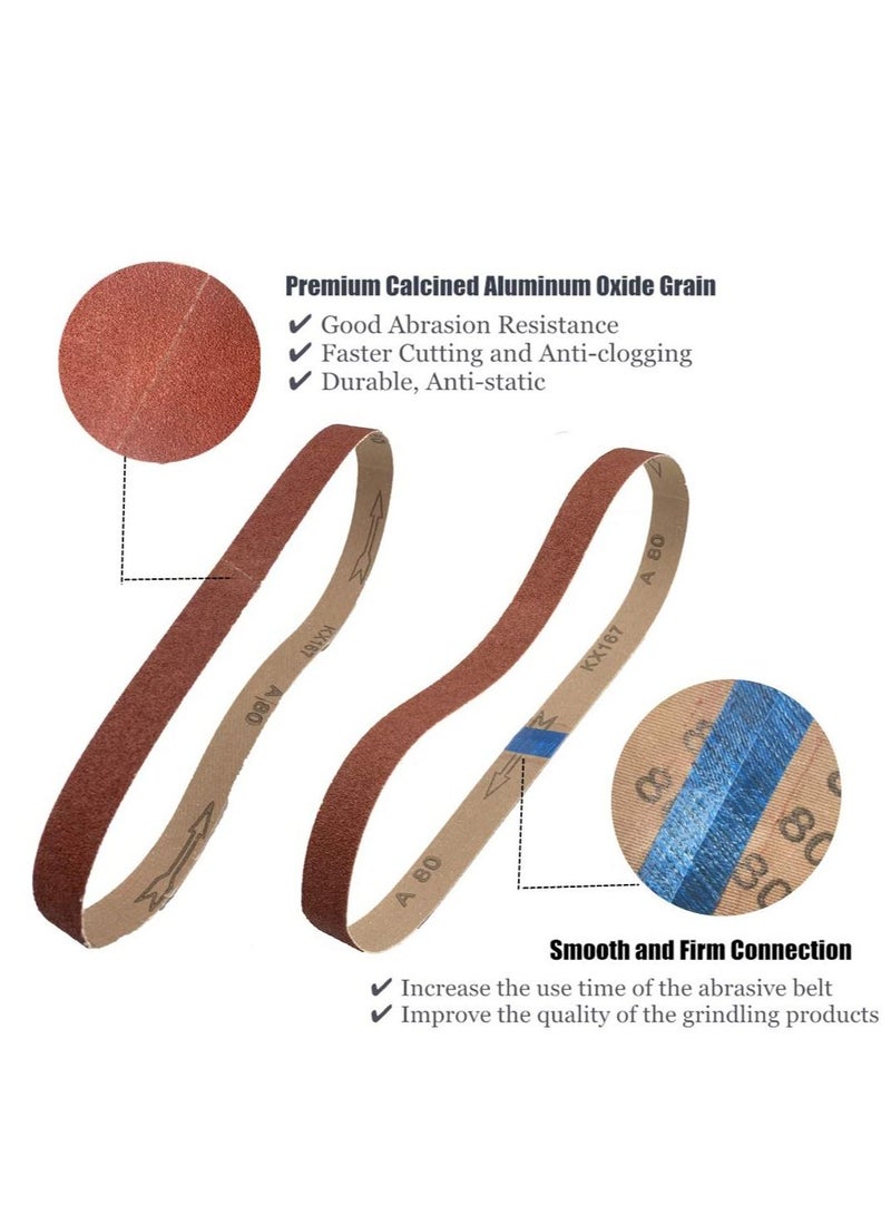 Y&D 1 x 42-Inch Aluminum Oxide Sanding Belts, 40/80/120/240 Assorted Grits Abrasive Sandpaper for Belt Sander, 24 Pack  - Image 4