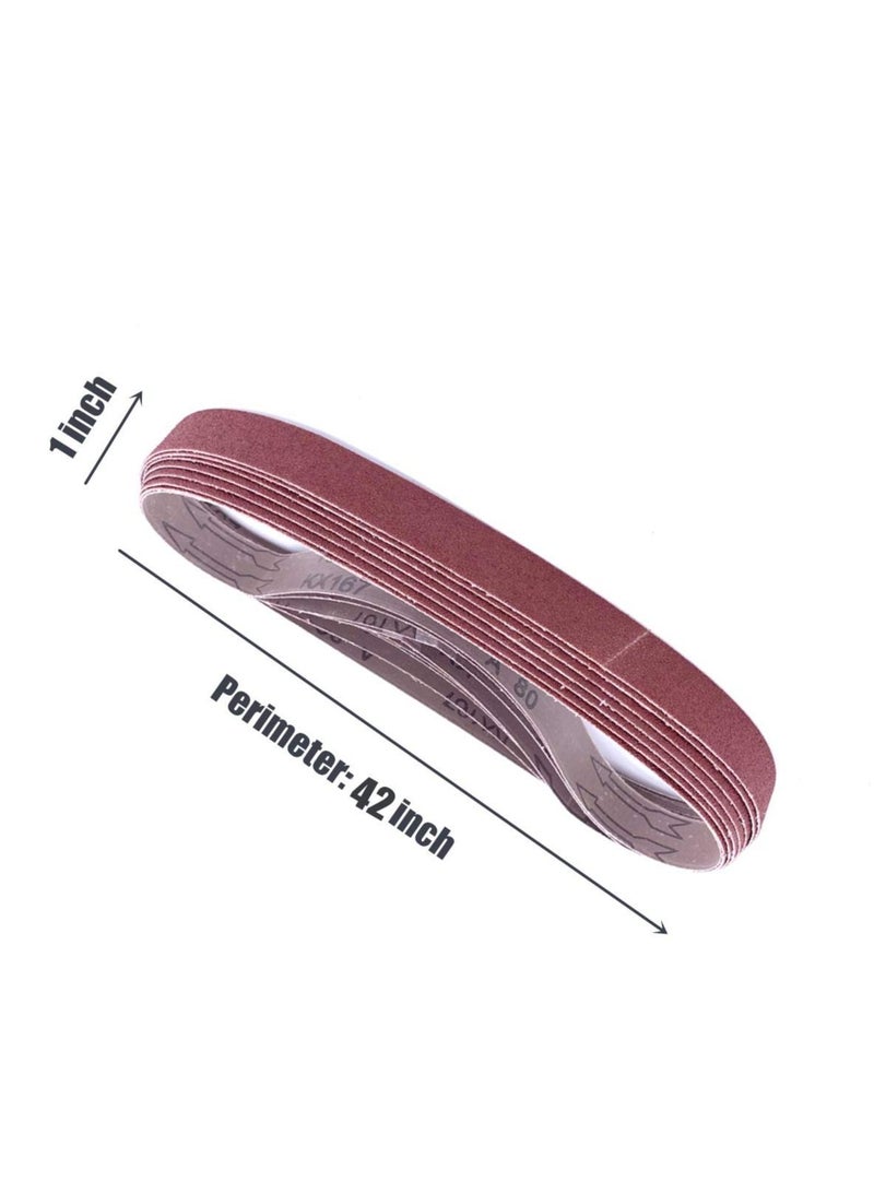 Y&D 1 x 42-Inch Aluminum Oxide Sanding Belts, 40/80/120/240 Assorted Grits Abrasive Sandpaper for Belt Sander, 24 Pack  - Image 3