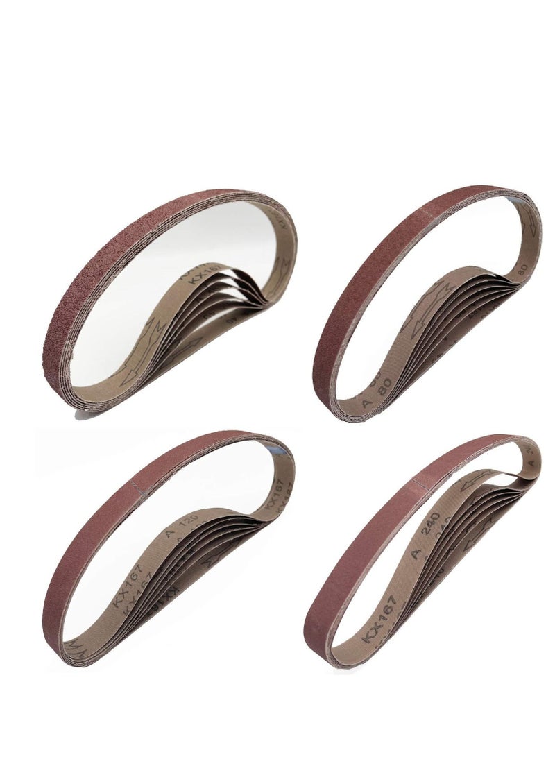 Y&D 1 x 42-Inch Aluminum Oxide Sanding Belts, 40/80/120/240 Assorted Grits Abrasive Sandpaper for Belt Sander, 24 Pack  - Image 1