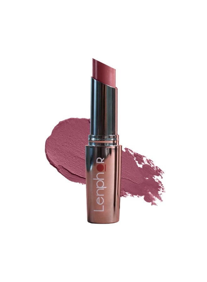 Lenphor Treasure Matte Lipstick, Long Lasting Lipstick   Heather Nude, 3gm - Image 1