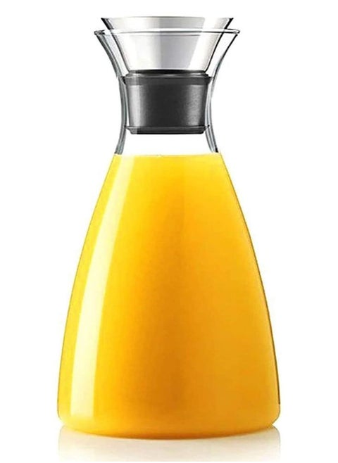 Glass Pitcher with Lid and Handle 1600ml 56.3 oz Heat Resistant Borosilicate Water Pitcher Drip Free Water Carafe Hot and Cold Water Carafe for Ice Tea and Homemade Juice Coffee Wine Decanter