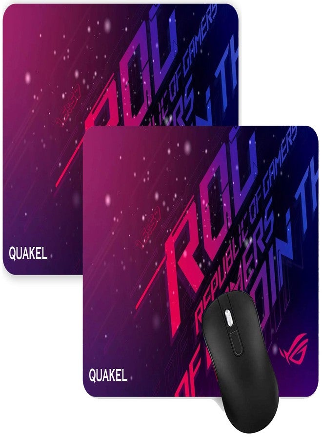QUAKEL Printed Anti-Slip Rubber Base Mouse Control Pad Motivational Quote Printed Mouse Pad for PC, Laptop - Rog Republic of Gamers (Pack-2) for Laptop, MacBook Pro, Gaming (9 inch x 7 inch) - Image 1
