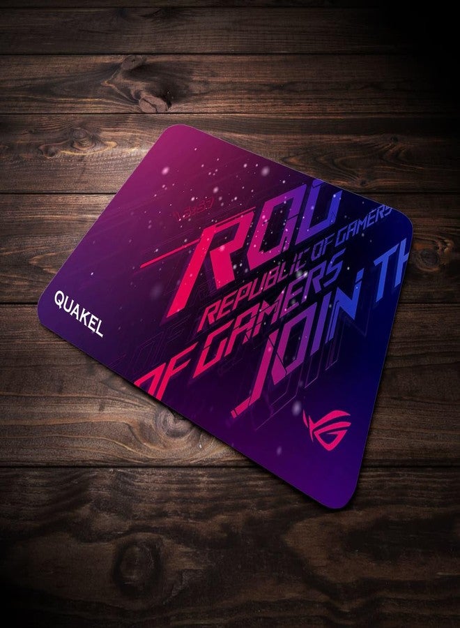 QUAKEL Printed Anti-Slip Rubber Base Mouse Control Pad Motivational Quote Printed Mouse Pad for PC, Laptop - Rog Republic of Gamers (Pack-2) for Laptop, MacBook Pro, Gaming (9 inch x 7 inch) - Image 2