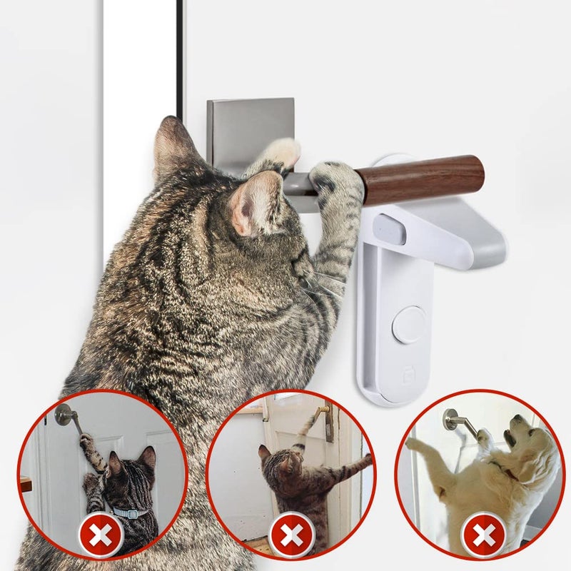 EUDEMON Childproof Door Lever Lock, Baby Safety Door Handle Lock, Easy to Install and Use Adhesive no Tools Need or Drill (White, 2 Pack) - Image 3