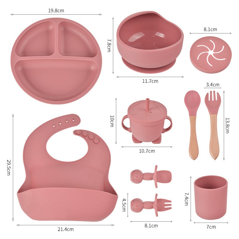 Baby Silicone Tableware Set 10 Pieces - Image 5