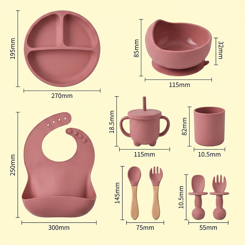 Baby Silicone Tableware Set 10 Pieces - Image 3