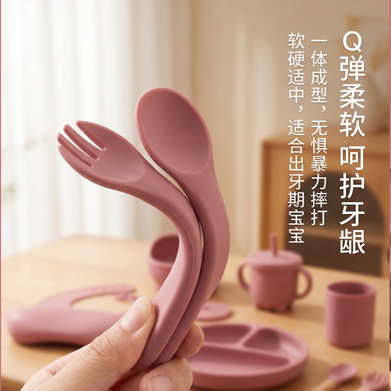 Baby Silicone Tableware Set 10 Pieces - Image 2