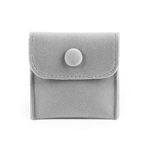 Hsiwto Pack of 10 Velvet Jewelry Pouch Storage Bags Portable Jewelry Gift Bag With Snap Button, Small Gray - Image 3