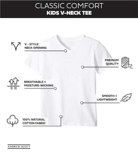 Andrew Scott Boys' V Neck T Shirt | Cotton Color Undershirts | 100% Cotton Tees in Multi Packs - Image 5