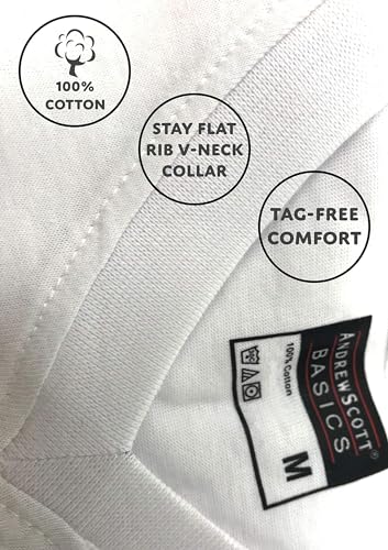 Andrew Scott Boys' V Neck T Shirt | Cotton Color Undershirts | 100% Cotton Tees in Multi Packs - Image 3