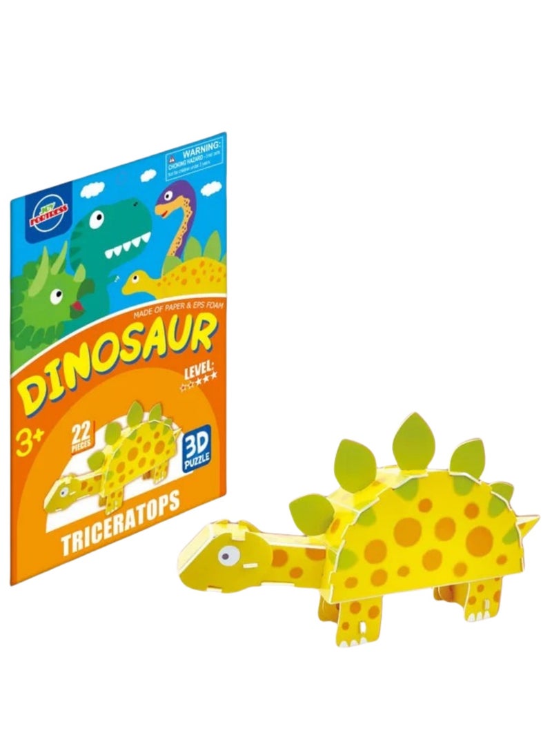 Kids' Dinosaur Series DIY Puzzle: 3D Stegosaurus Paper Model Kit - Easy Build Educational Toy to Boost Spatial IQ - Image 1