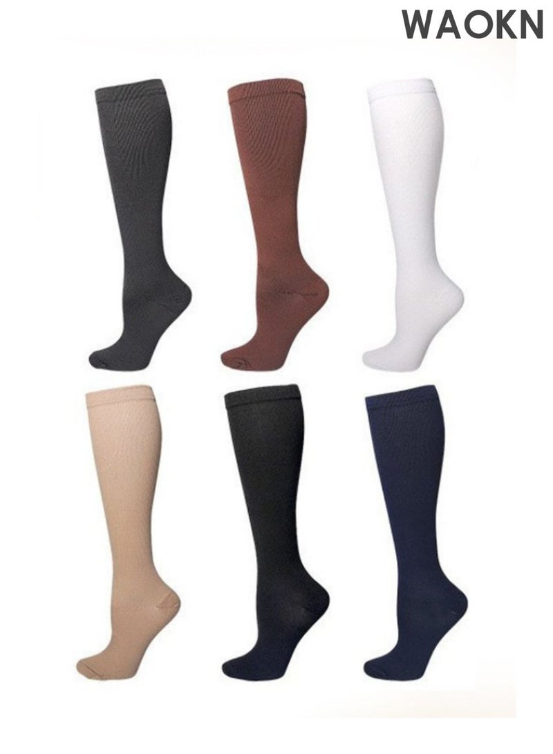 دبليو أيه أو كي أن جوارب الضغط ، جوارب العجل ، جوارب الضغط الرياضية النسائية ، مواد النايلون التقليدية ، جوارب مسطحة قابلة للتنفس وجوارب أنبوب طويلة مقاومة للرائحة ، مواد قابلة للتنفس وتجفيف سريع مريحة ، تصميم ضغط التدرج ، تخفيف تعب عضلات الساق. - Image 1