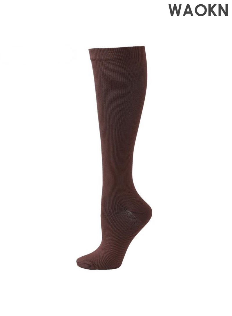 دبليو أيه أو كي أن جوارب الضغط ، جوارب العجل ، جوارب الضغط الرياضية النسائية ، مواد النايلون التقليدية ، جوارب مسطحة قابلة للتنفس وجوارب أنبوب طويلة مقاومة للرائحة ، مواد قابلة للتنفس وتجفيف سريع مريحة ، تصميم ضغط التدرج ، تخفيف تعب عضلات الساق. - Image 5