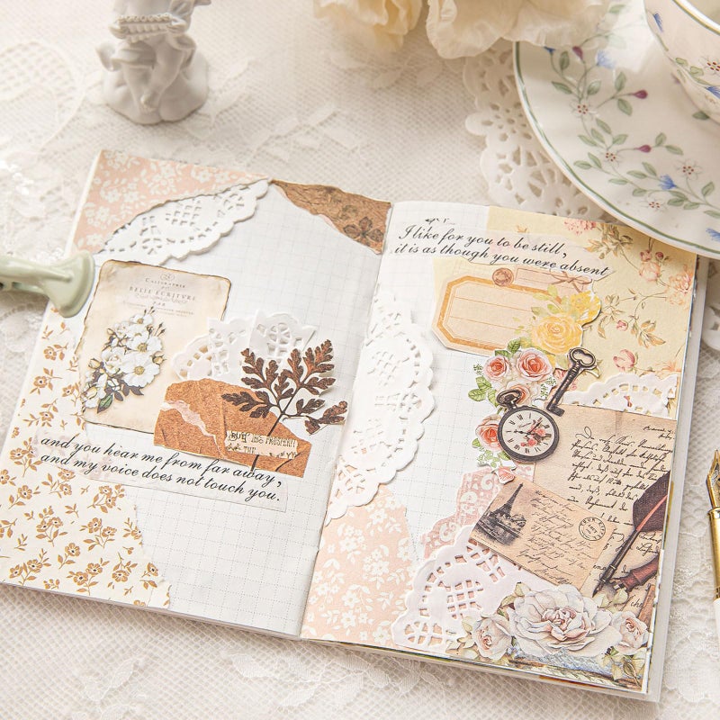 JOYCHOIC Vintage Junk Journal Supplies Kit, 4 Packs Floral Journaling and Scrapbooking for Adults, Aesthetic Scrapbook Materials, Bullet Journals for Beginner Women - Image 3
