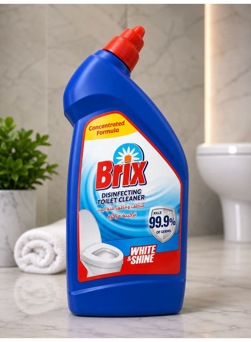 Brix Disinfecting Toilet Cleaner Concentrated Formula Kills 99.9% Germs White & Shine 700 ml
