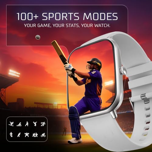 PunnkFunnk H9 1.96” HD Display Smartwatch for Men & Women | Bluetooth Calling | Heart Rate | SpO2 | Sleep Monitor | 100+ Sports Modes | IP67 Waterproof Fitness Watch for Android & iOS - (White) - Image 5