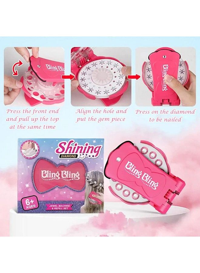 maycreate Hair Gem Stamper Quick Hair Gem Stapler With 180Pcs Glitter Gems Kit For Girls Teens 6+ Ages Bling Hair In Seconds Hairsafe Styling Tool For Party - Image 4